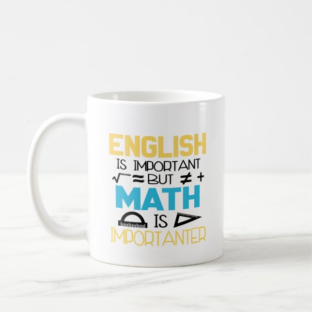 Caneca De Café O Inglês É Importante, Mas A Matemática É Importan (Esquerda)