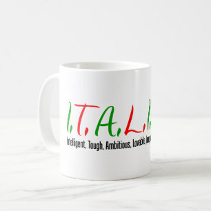 Caneca De Café O italiano rotula qualidades da mulher