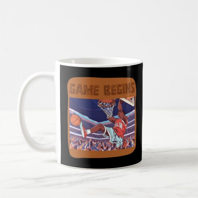 Caneca De Café o jogo de basquetebol do slam dunk começa (Esquerda)