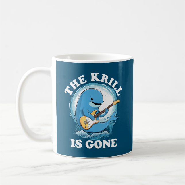 Caneca De Café O Krill Se Foi - Baleia Engraçada Tocando Violão (Esquerda)