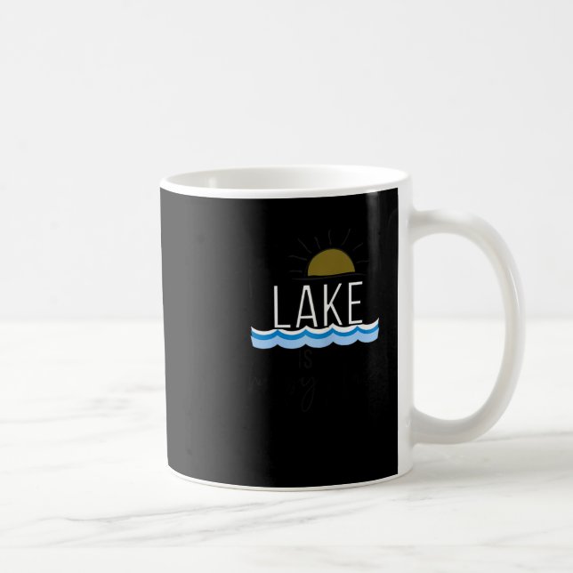 Caneca De Café O Lago É Meu Lugar Feliz Presente De Barco (Direita)