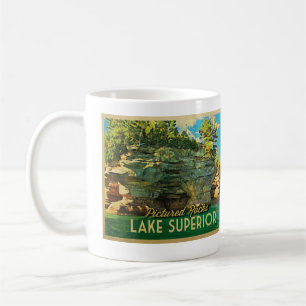 Caneca De Café O Lago Superior representou rochas
