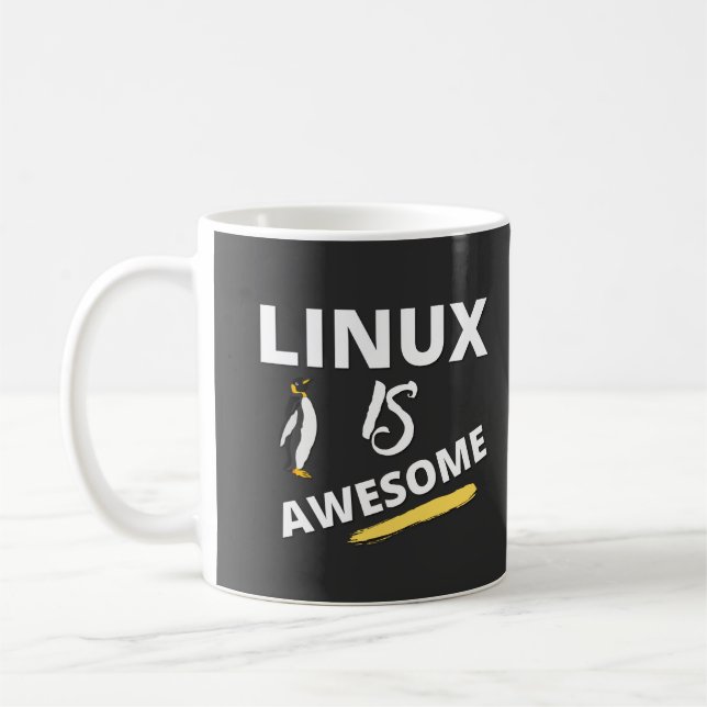 Caneca De Café O Linux é um software incrível (Esquerda)