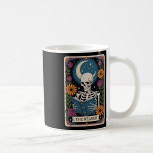 Caneca De Café O livro de leitura do esqueleto da placa tarot do
