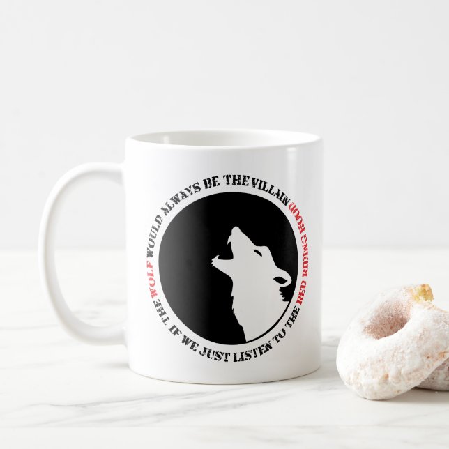 Caneca De Café O lobo seria sempre o vilão (Com Donut)