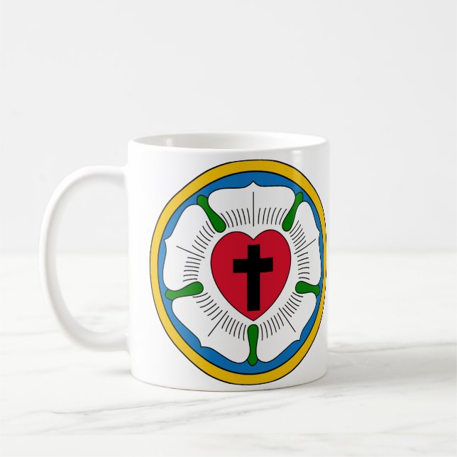 Caneca De Café O Lutheranism Martin Luther do rosa de Luther (Esquerda)