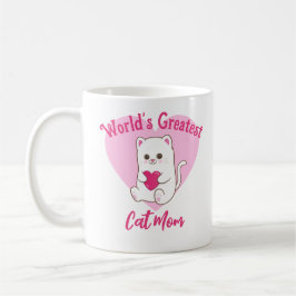 Caneca De Café O maior gato do mundo, mãe doce, coração rosa