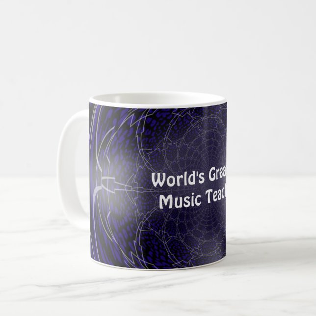 Caneca De Café O maior professor de música do mundo, Fractal (Frente Esquerda)