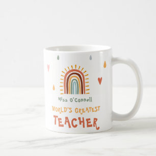 Caneca De Café O maior professor do mundo doado a Boho Rainbow