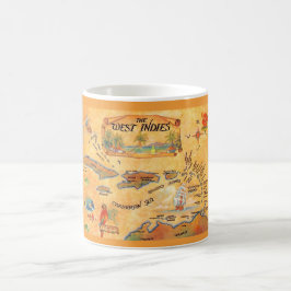 Caneca De Café O Mapa das Índias Ocidentais Caribes Mug
