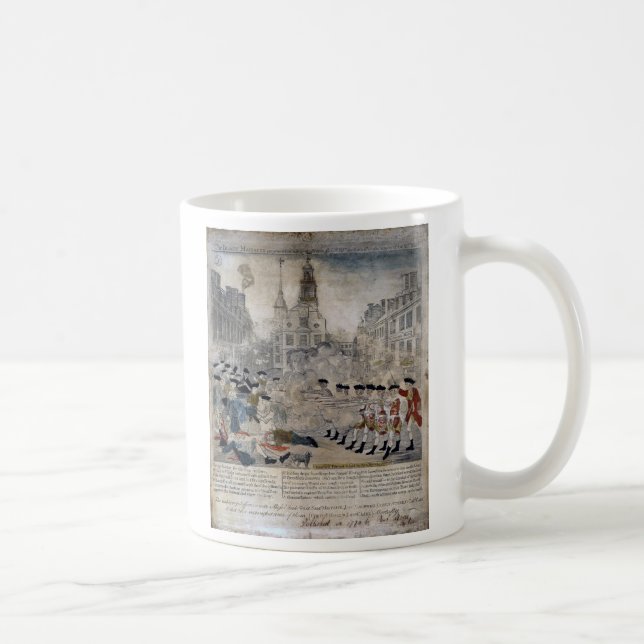 Caneca De Café O massacre de Boston por Paul Revere 1770 (Direita)