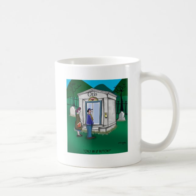 Caneca De Café O Mausoléu do Elevador Otis tem apenas um botão pa (Direita)
