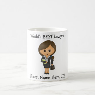 Caneca De Café O MELHOR advogado do mundo personalizado, fêmea