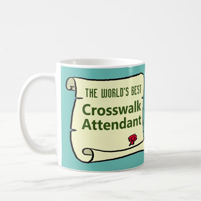 Caneca De Café O Melhor Atendedor Crosswalk do Mundo. (Esquerda)