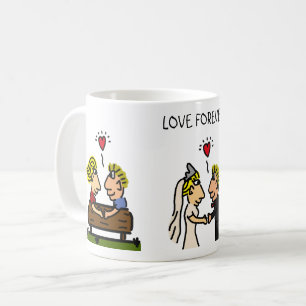 Caneca De Café O melhor casal ama um desenho animado para sempre