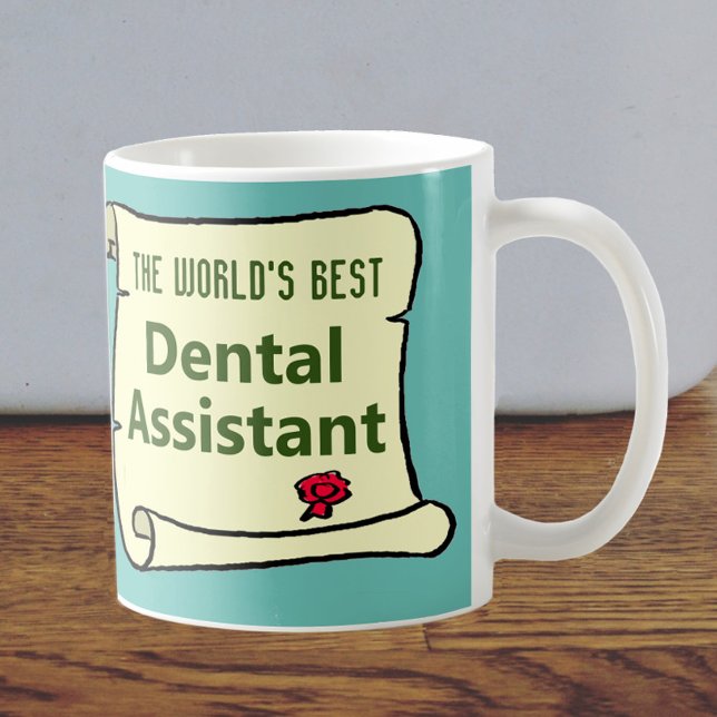 Caneca De Café O melhor dental assistente do mundo. (Criador carregado)