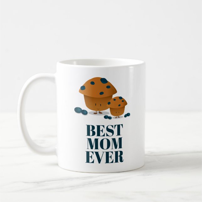 Caneca De Café O melhor desenho de Comida de Blueberry Muffin (Esquerda)