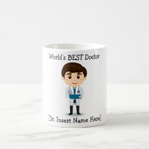 Caneca De Café O MELHOR doutor do mundo personalizado, homem