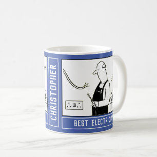 Caneca De Café O melhor eletricista com o nome. Elétrico