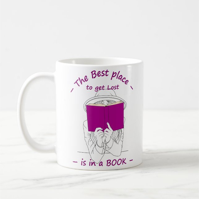 Caneca De Café O Melhor Lugar para se Perder é em um Livro (Esquerda)