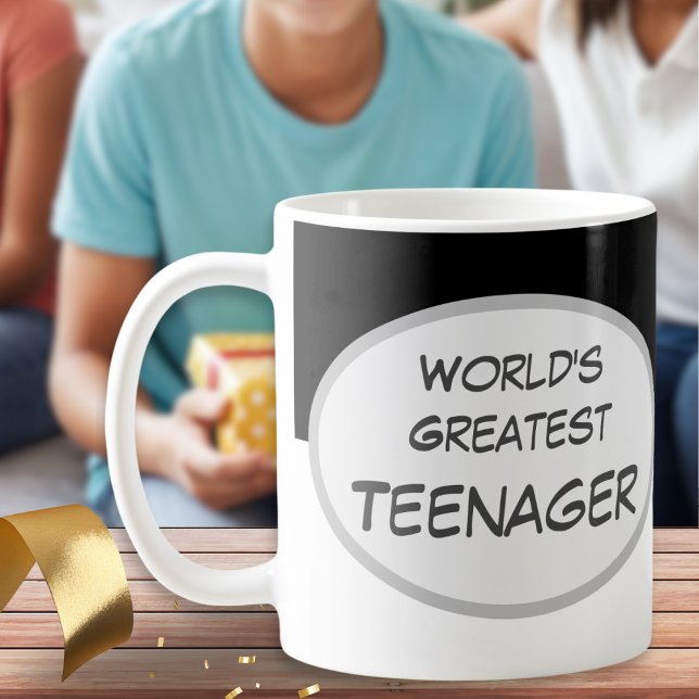 Caneca De Café O melhor nome de aniversário feliz do mundo (A birthday mug with 'World's Greatest Teenager' slogan)