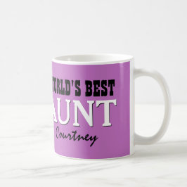 Caneca De Café O melhor nome personalizado da tia do mundo PURPLE