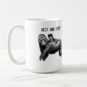 Caneca De Café O melhor pai de sempre gorila com bebê
