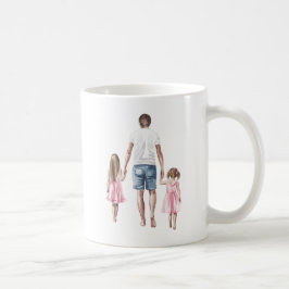 Caneca De Café O melhor Pai do mundo e duas filhas em mãos