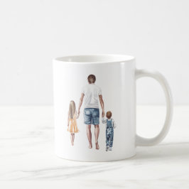 Caneca De Café O melhor Pai do mundo, filho e filha doce e único