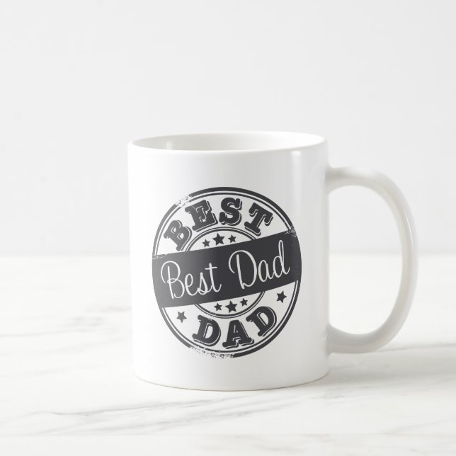 Caneca De Café O melhor pai - efeito do carimbo de borracha - (Direita)