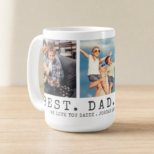 Caneca De Café O MELHOR PAI NUNCA 3 Fotos Personalizadas