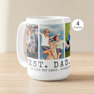 Caneca De Café O MELHOR PAI NUNCA 4 Fotos Personalizadas