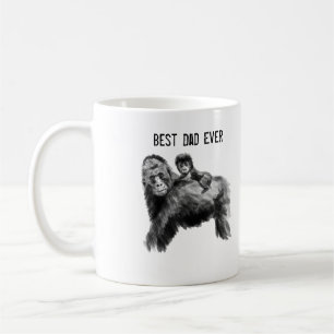 Caneca De Café O melhor pai que já foi gorila com bebê