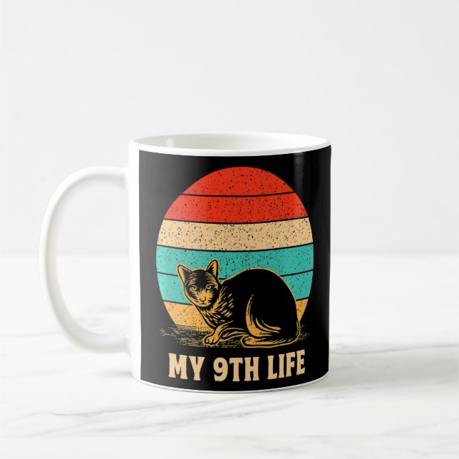 Caneca De Café O meu 9º Gato de Aniversário Gato de Aniversário G (Esquerda)
