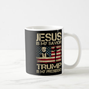 Caneca De Café O Meu Salvador Trump É O Meu Presidente Trump 2024
