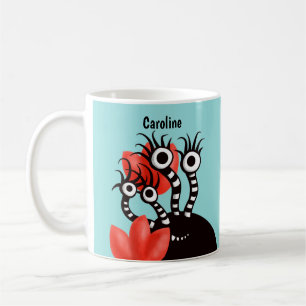 Caneca De Café O monstro bonito com quatro olhos abstrai o nome