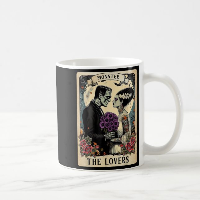 Caneca De Café O Monstro Frankenstein E A Noiva Os Amantes Taro (Direita)
