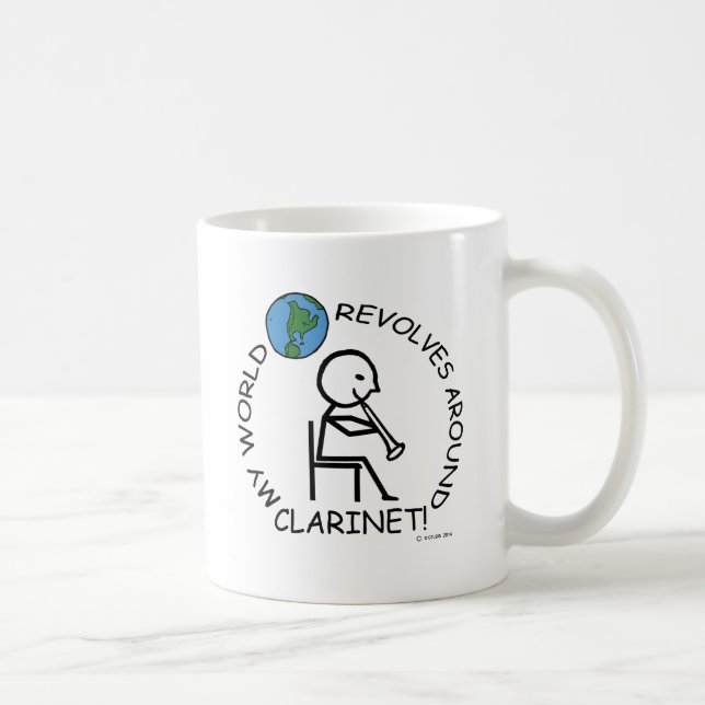 Caneca De Café O mundo do Clarinete revolve ao redor (Direita)