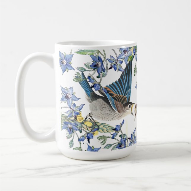 Caneca De Café O narciso dos pássaros do Bluebird de Audubon (Esquerda)