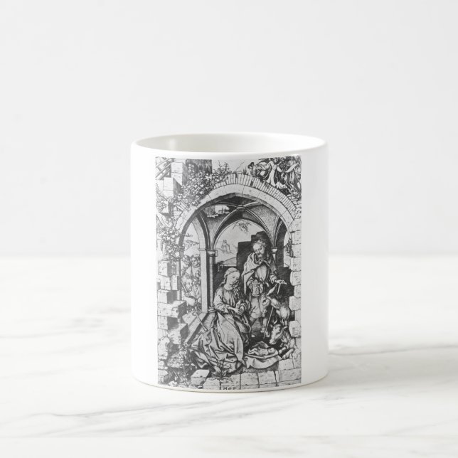 Caneca De Café O Nascimento de Jesus (por Martin Schongauer) (Centro)