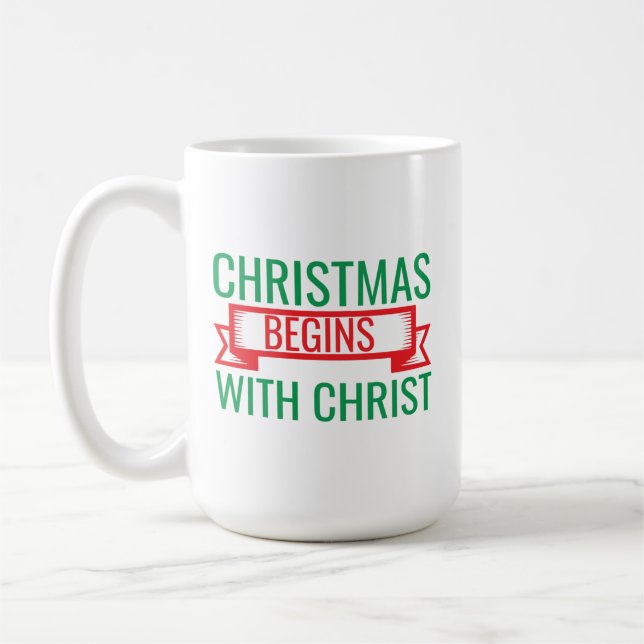 Caneca De Café o natal começa com cristo-15523 (Esquerda)