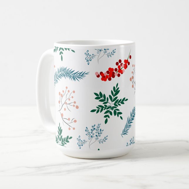 Caneca De Café O Natal deixa Feliz e brilho de padrão (Frente Esquerda)