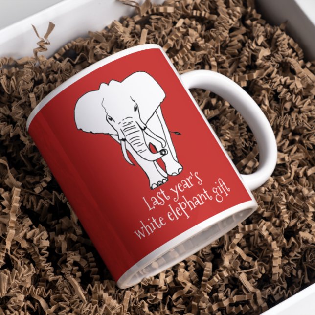 Caneca De Café O Natal do Elefante Branco Real Engraçado (Criador carregado)