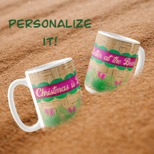 Caneca De Café O Natal é melhor na praia tropical