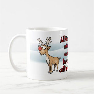 Caneca De Café O Natal Rudolph Ria E Chame-Lhe Nomes