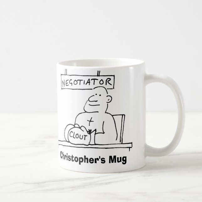 Caneca De Café O negociador tem uma luva de boxing com Clout. Adi (Direita)