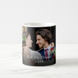 Caneca De Café O Nome do Script da sua Foto de Casamento Favorita