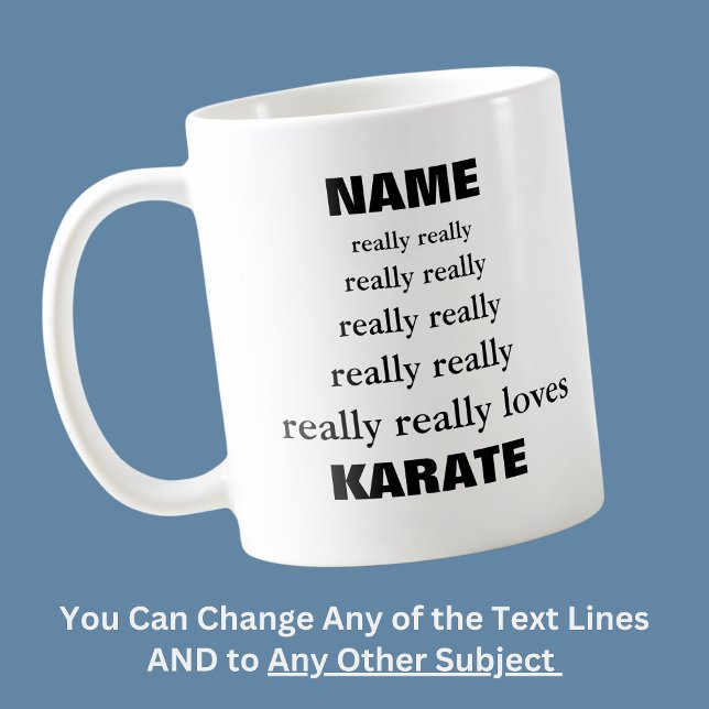 Caneca De Café O nome realmente ama o Sujeito Karate (Criador carregado)