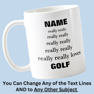 Caneca De Café O nome realmente gosta muito de Sujeito Golf