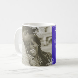 Caneca De Café O nosso primeiro Natal, Indigo Flocos de Neve, Min